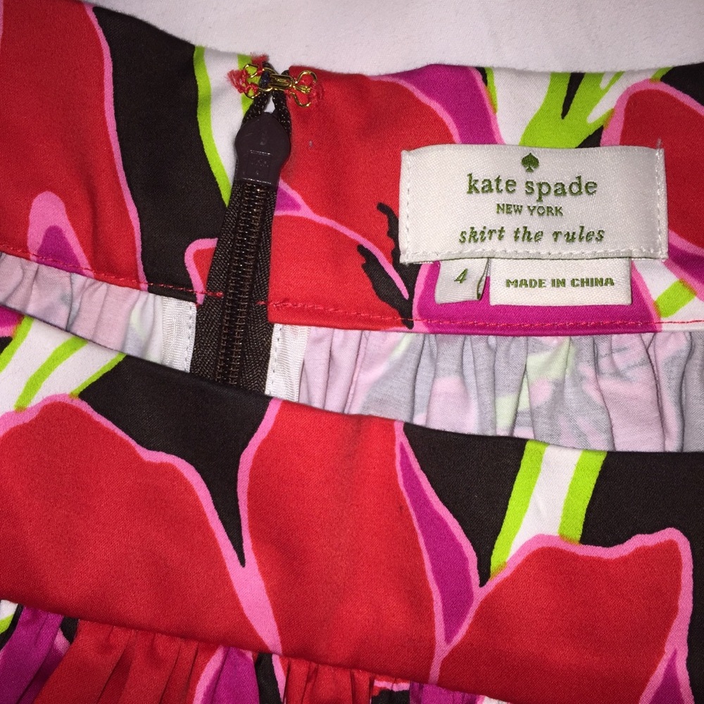 Kate Spade Coreen Cupcake Floral Red Tropical Full Skirt Rio De size 4 - Picture 7 of 12